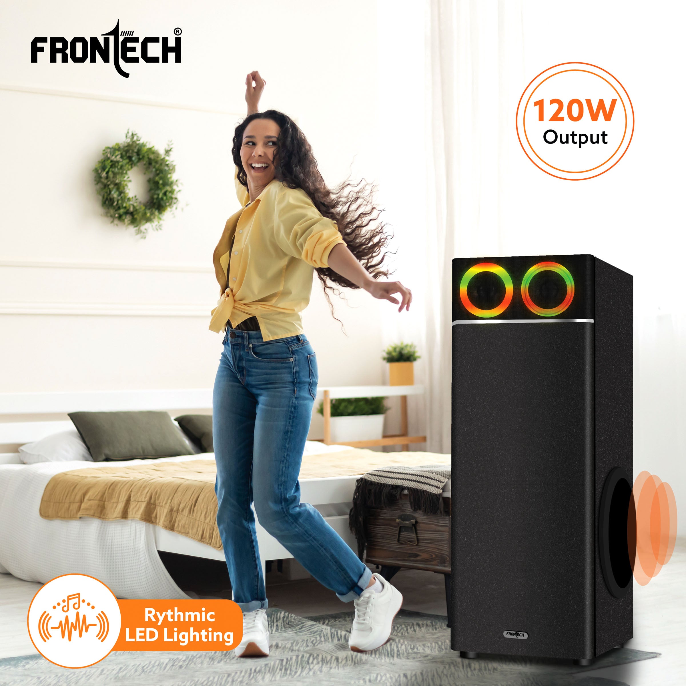 Frontech Crux Pro 120W Bluetooth 5.0 Tower Speaker System (SW-0162) Frontech Crux Pro 120W Bluetooth 5.0 Tower Speaker System (SW-0162)